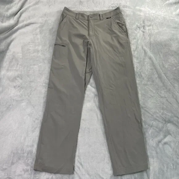 Eastern Mountain Sports Mens Pants Gray 32x32 Hiking Stretch Nylon Flat Front - Picture 1 of 16